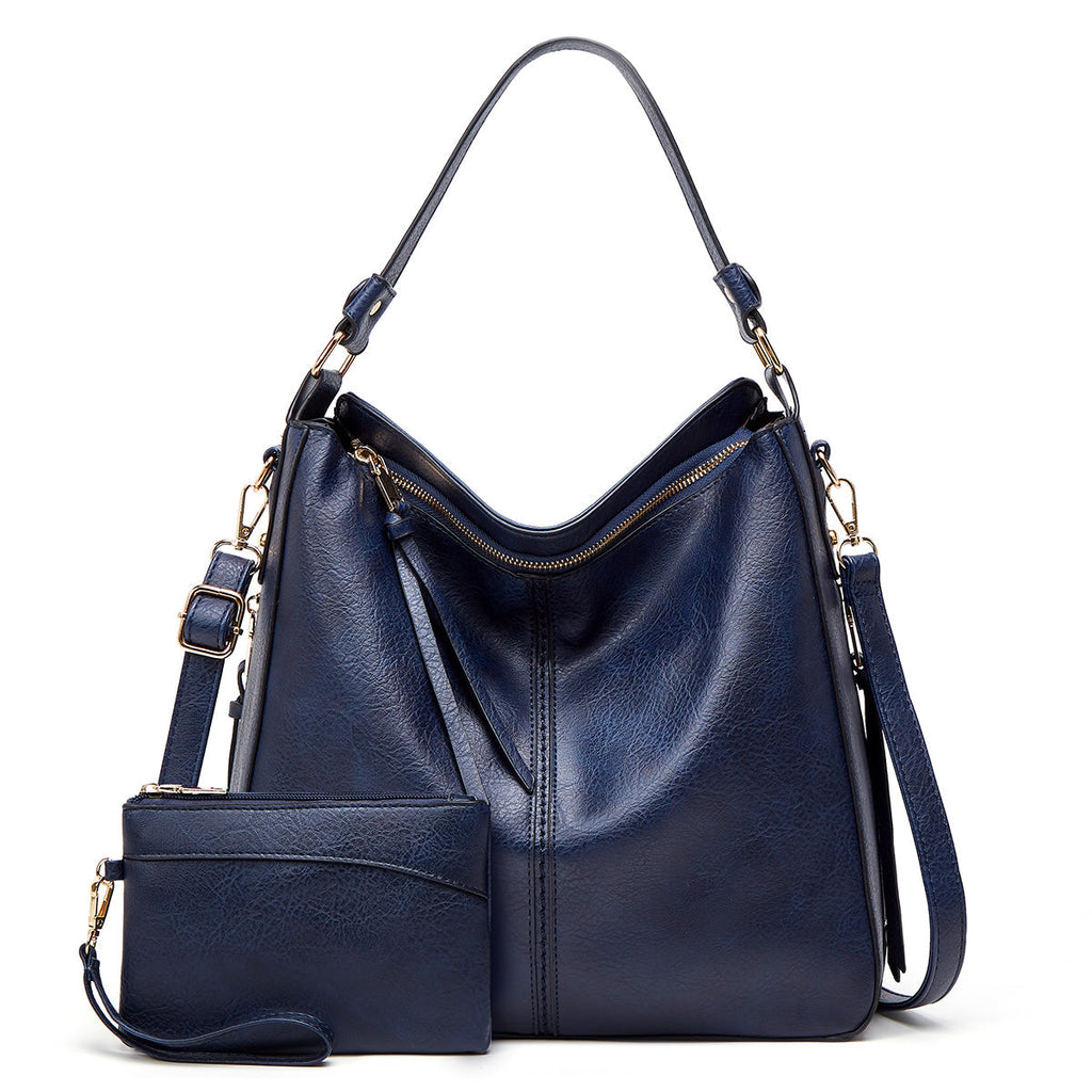 Genevieve hobo bag in Blue — front view