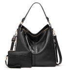 Genevieve hobo bag in Black — front view