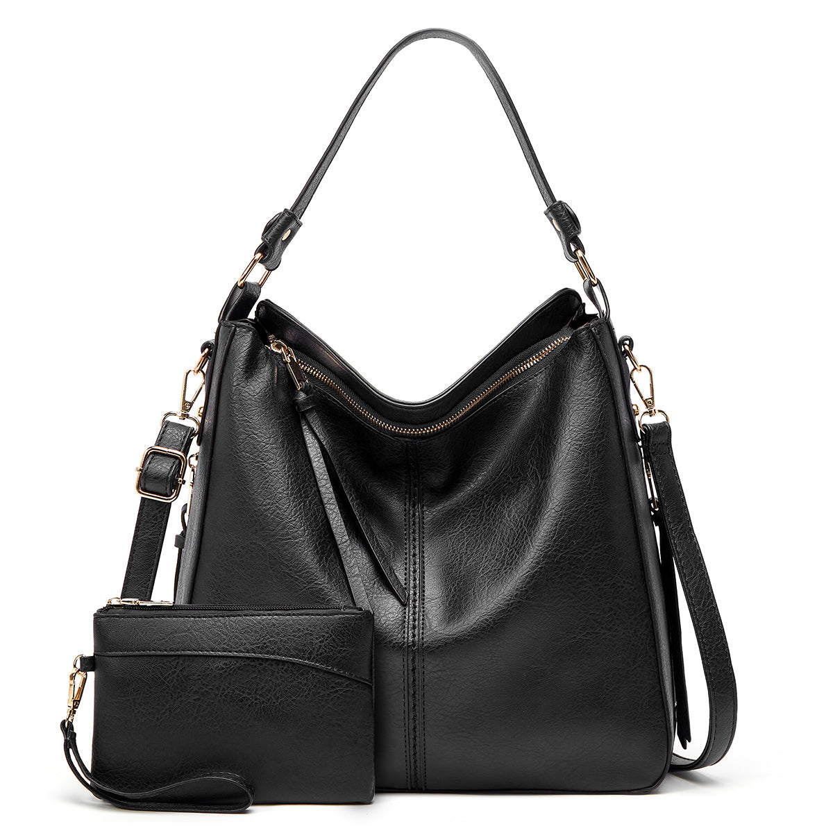 Genevieve hobo bag in Black — front view