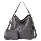 Genevieve hobo bag in Grey — front view