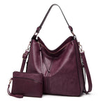 Genevieve hobo bag in Burgundy — front view