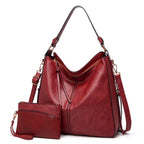 Genevieve hobo bag in Red — front view