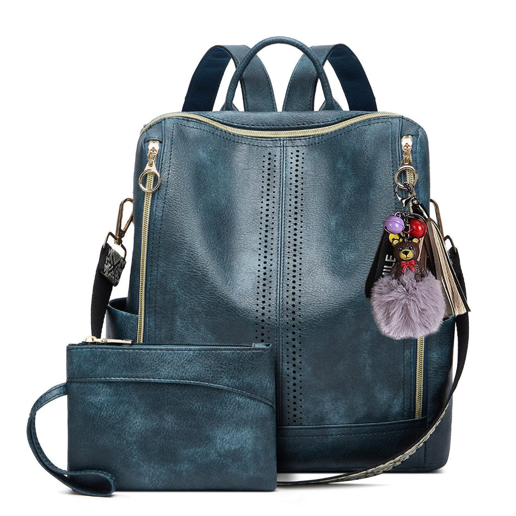 Josephine backpack in Blue Green — front view