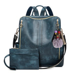 Josephine backpack in Blue Green — front view