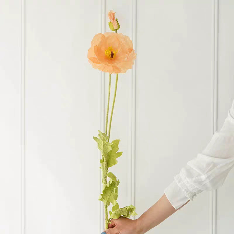 110cm Artificial Flower Stem in Yellow — on model