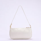 Primrose pastel floral embroidery shoulder bag in white — side view