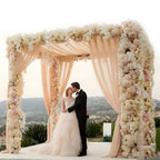 Event Draping Fabric in Champagne — styled arch