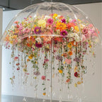 Floral Umbrella Hanging Decoration in Multicolor — side view