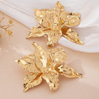 Golden Bloom Statement Earrings in gold-tone — detail view
