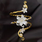 Floral Wrap Arm Cuff in Gold — detail
