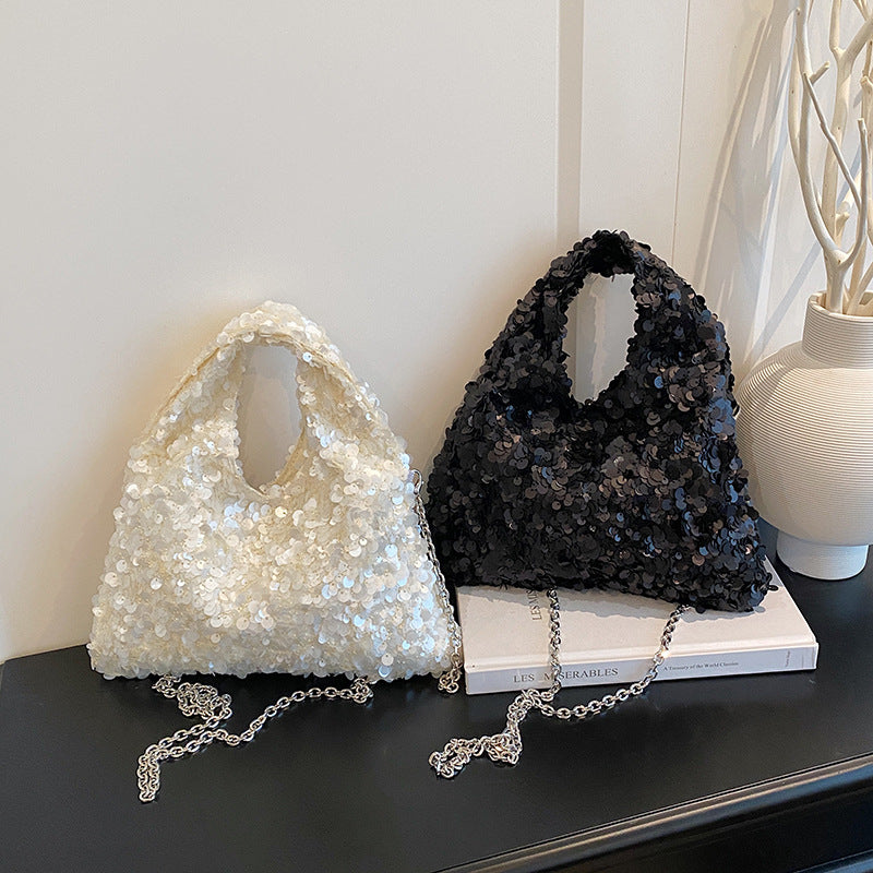 Sylvie sequin hobo bag — styled
