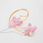 Golden Orchid Arm Cuff in Light Pink — detail