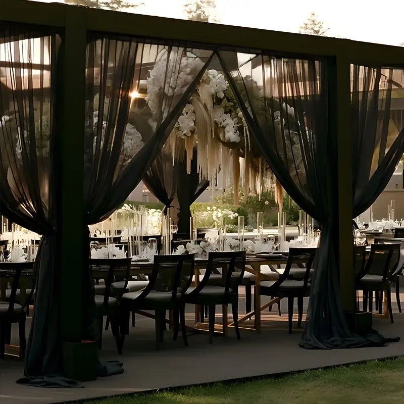 Event Draping Fabric in Black — styled tent