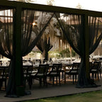 Event Draping Fabric in Black — styled tent