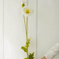 110cm Artificial Flower Stem in White — on model