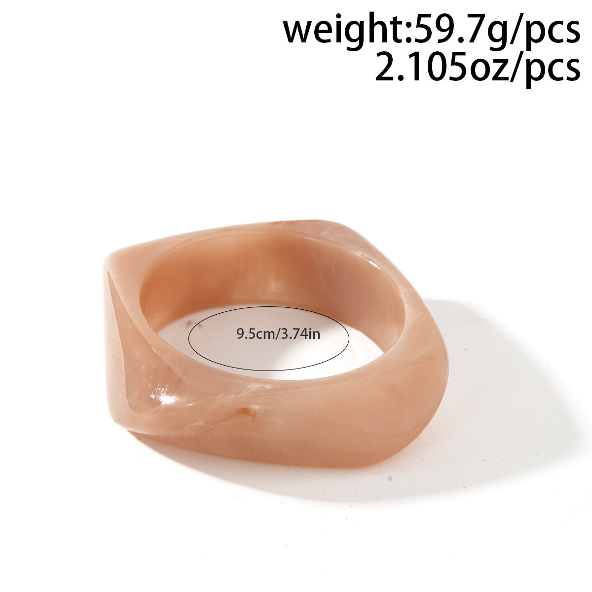 Minimalist Glossy Bangle Set of 3 in pink — detail view