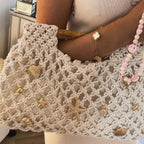 Maeve charm crochet bag — detail