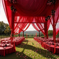 Event Draping Fabric in Burgundy — styled canopy
