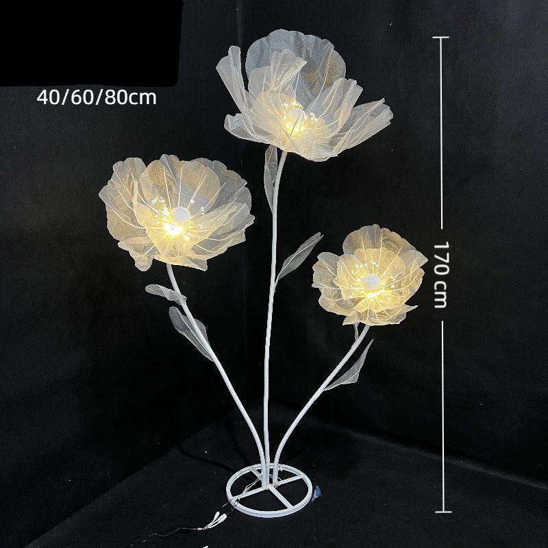 LED Silk Flower Floor Lamp — front view