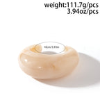 Minimalist Glossy Bangle Set of 3 in cream — detail view