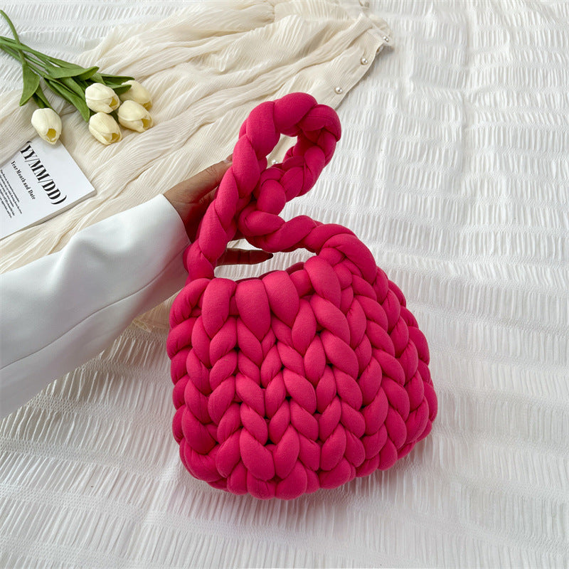 Ottilie woven tote bag — three-quarter view