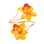 Golden Orchid Arm Cuff in Orange — detail