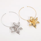 Bloom Metallic Statement Necklace in Gold and Silver — flat lay