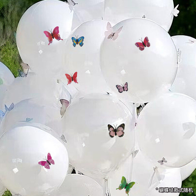 Bow & Butterfly Balloon Set in White-Multicolor — detail view
