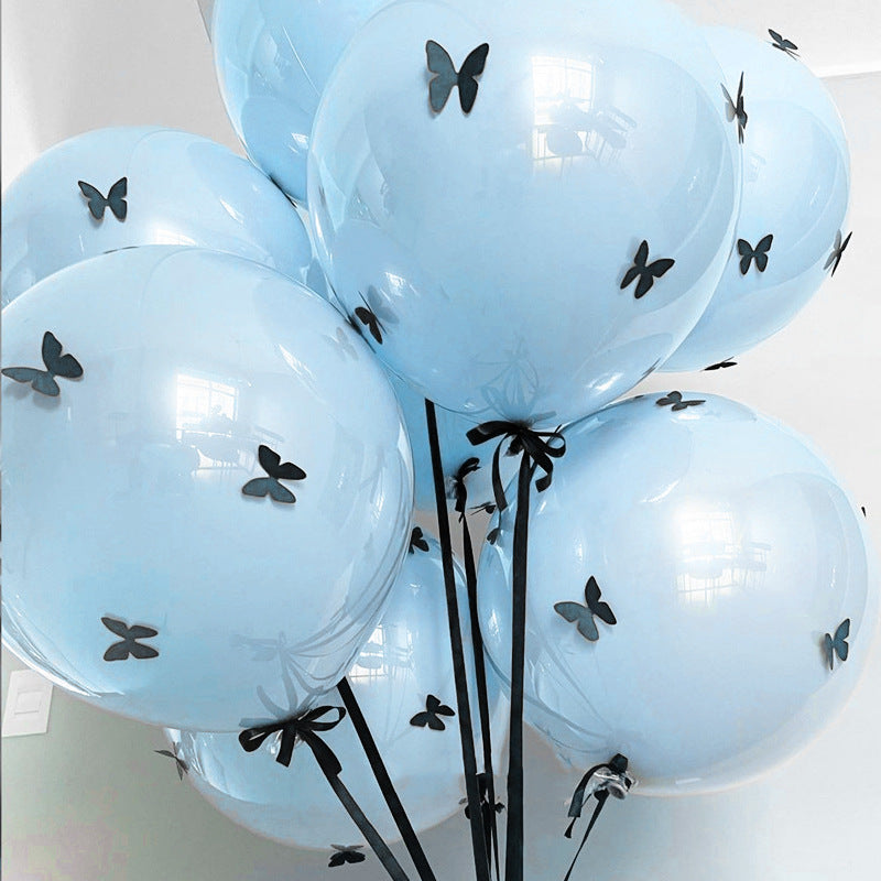 Bow & Butterfly Balloon Set in Blue-Black — styled bunch