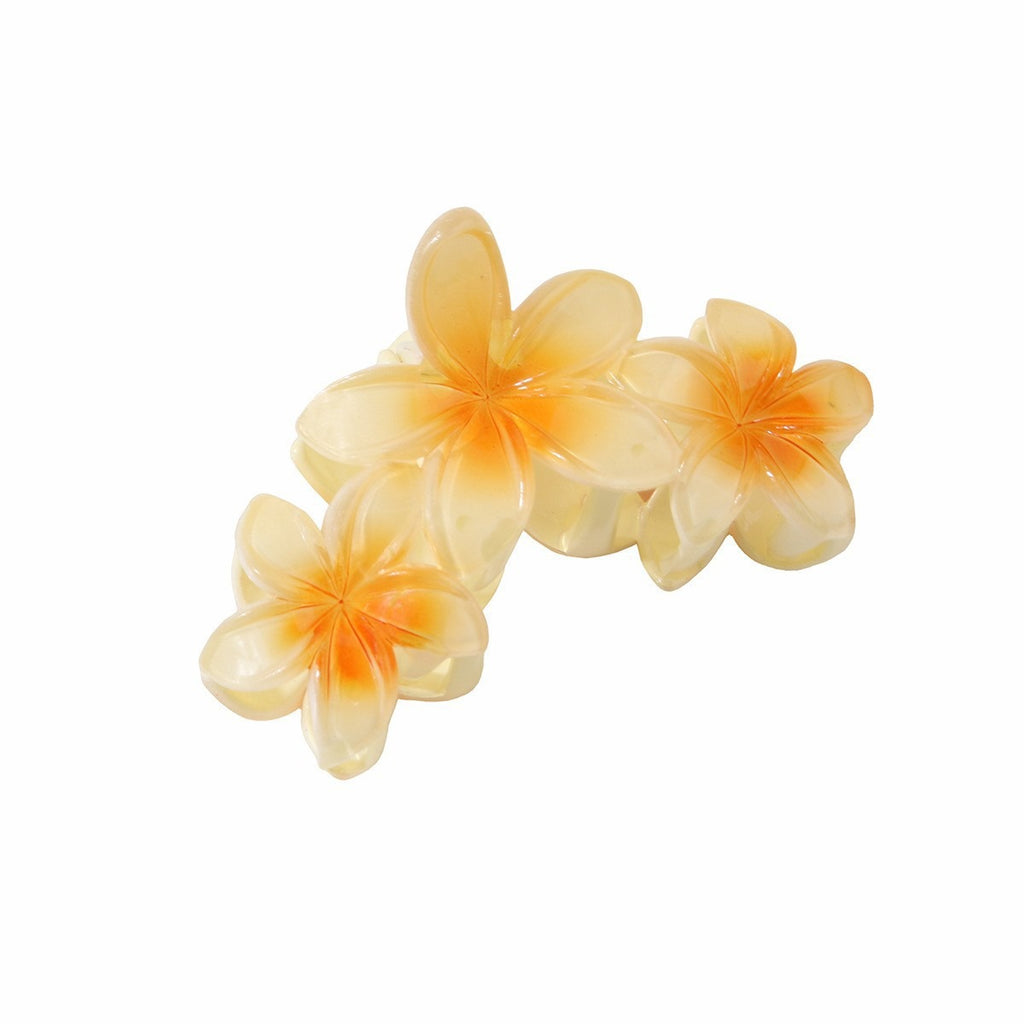 Flower Hair Claw Clip in Yellow — product view
