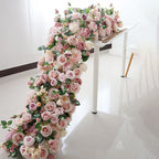Artificial Flower Table Runner in Pink — detail view