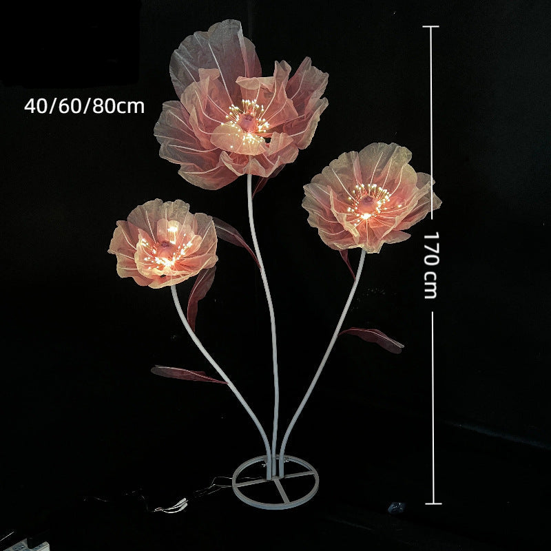 LED Silk Flower Floor Lamp — detail view