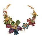 Flora Luxe Crystal Statement Necklace — detail view