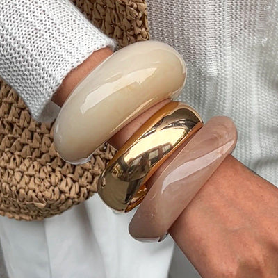 Minimalist Glossy Bangle Set of 3