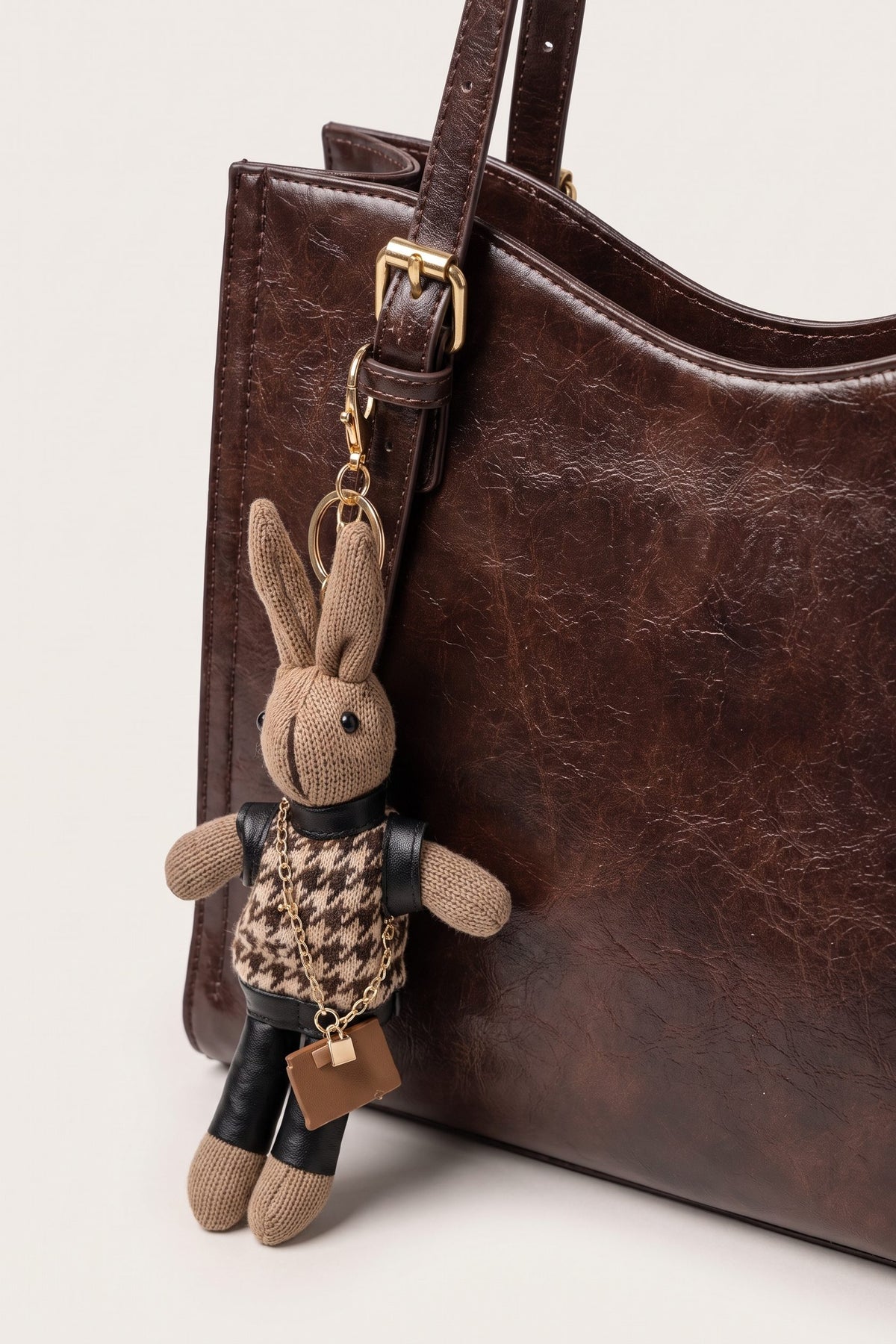 Avignon vintage tote bag in brown — detail