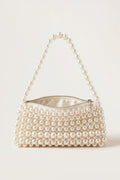 Beatrix faux-pearl shoulder bag in ivory — front view