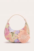 Clementine floral embroidery shoulder bag — front view