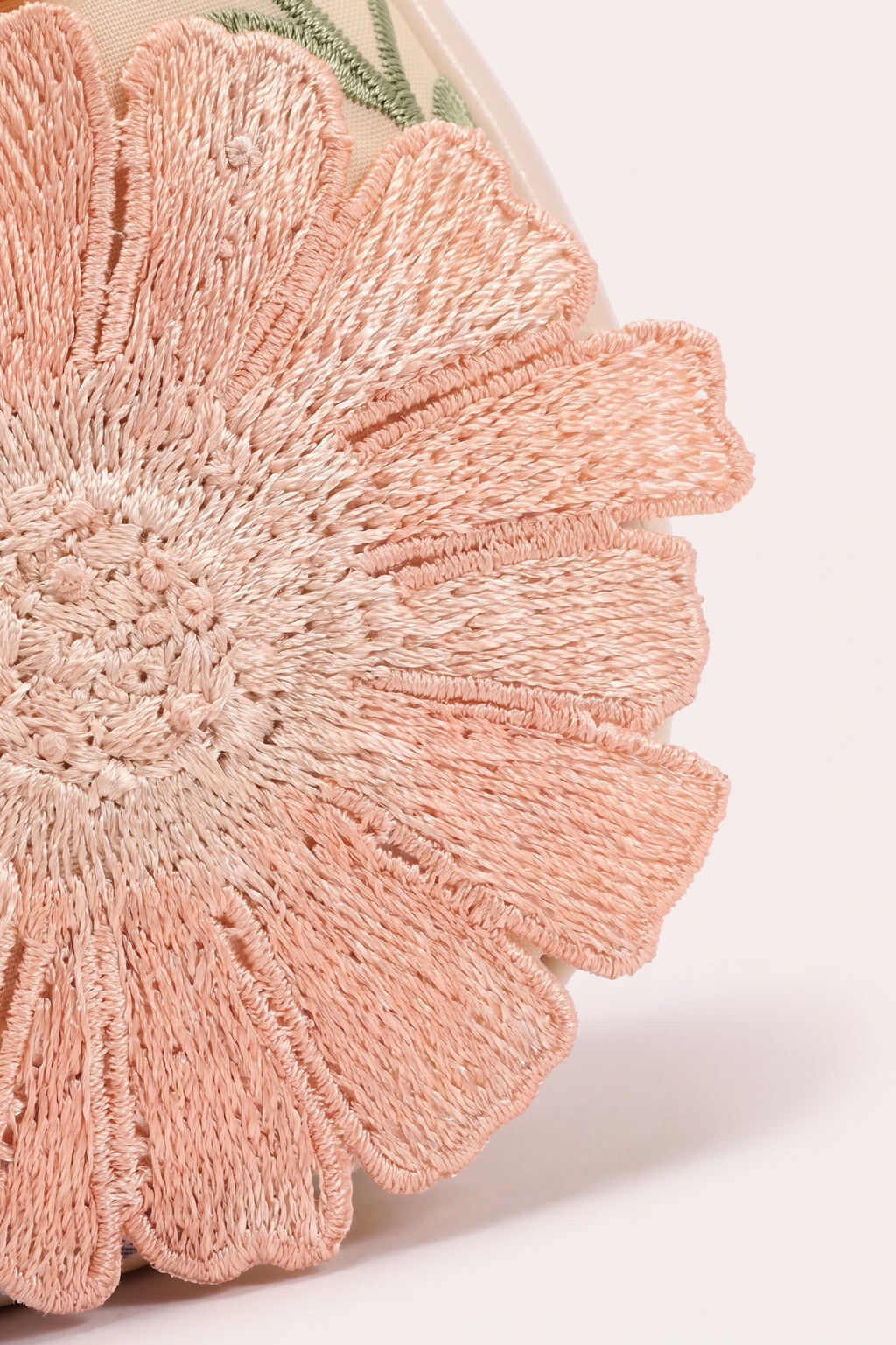 Clementine floral embroidery shoulder bag — detail
