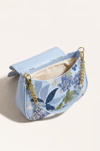 Elodie Shoulder Bag in Blue — open view