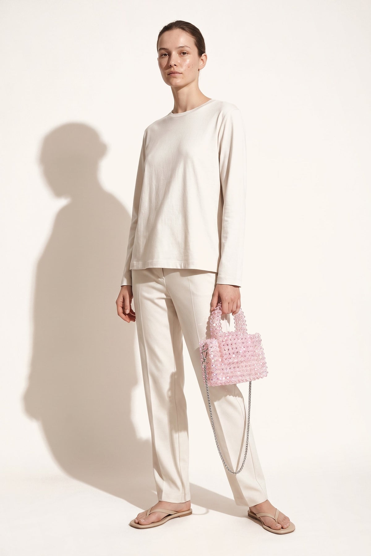 Esme mini bag in light pink — on model