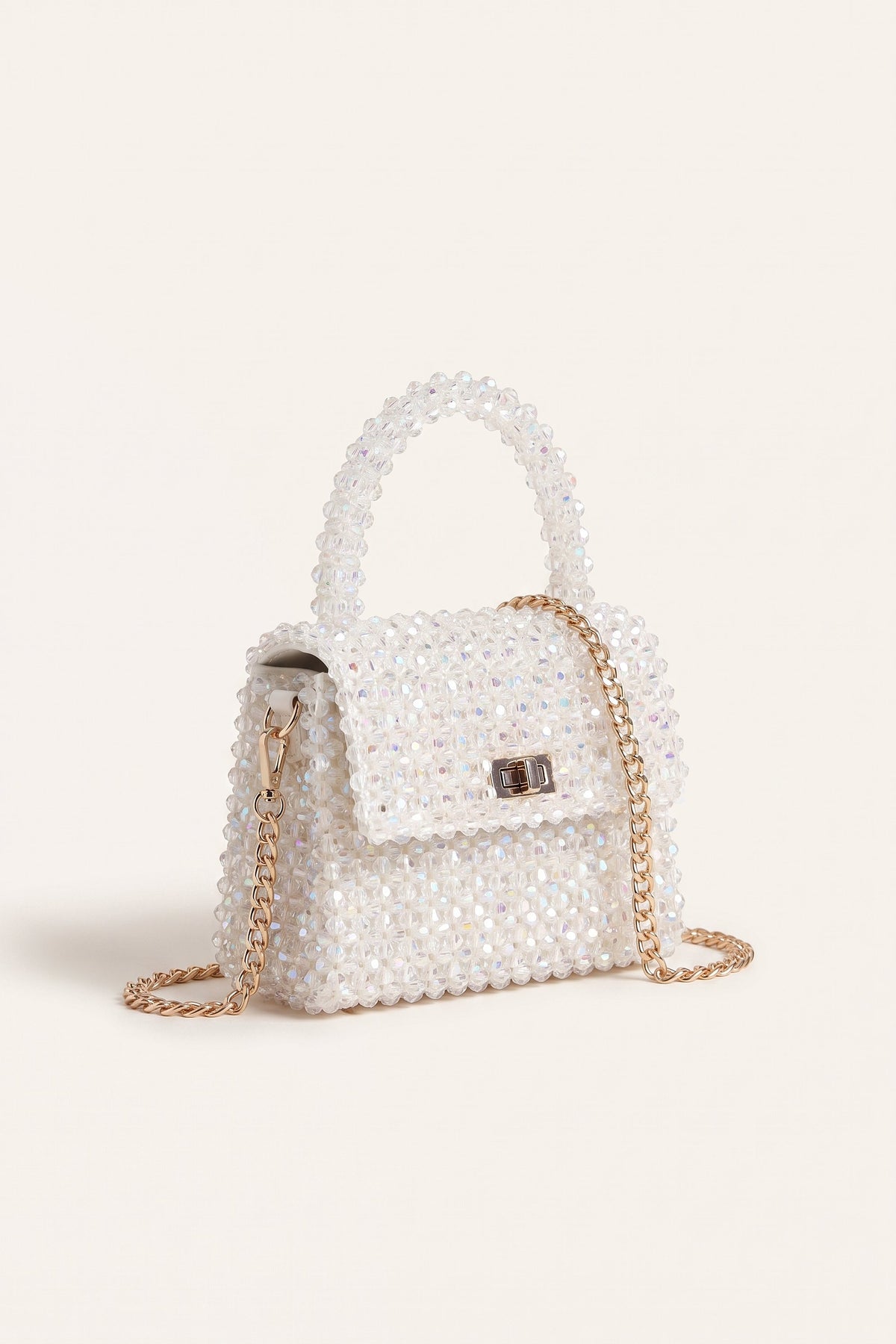 Esme mini bag in white — three-quarter view