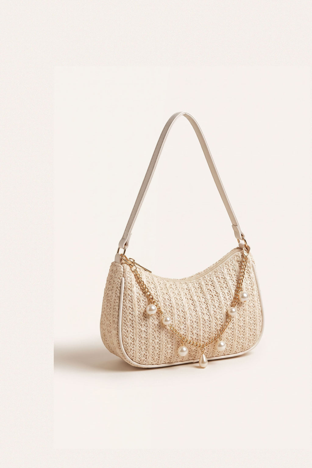 Florence shoulder bag in beige — front view