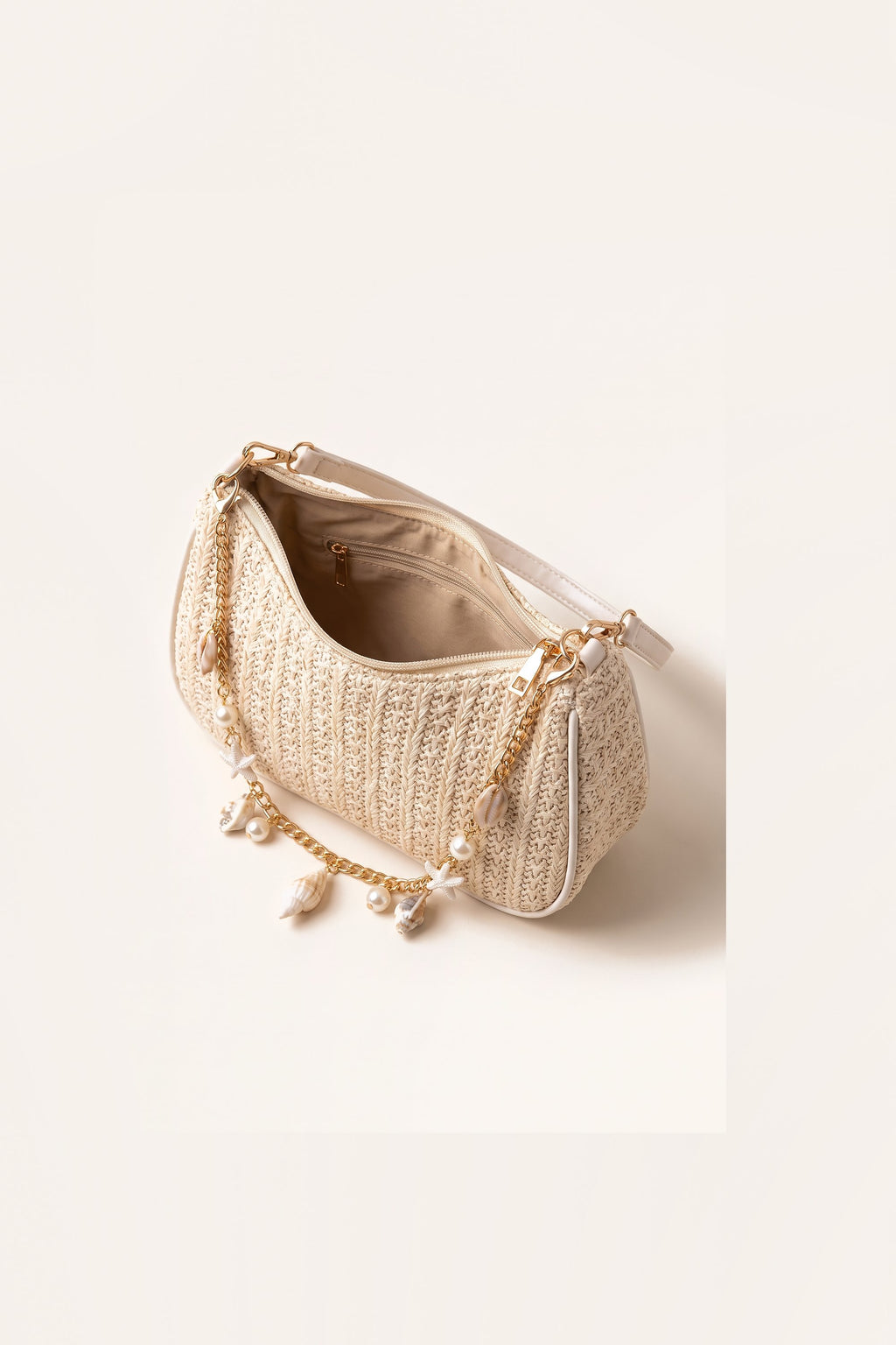 Florence shoulder bag in beige — open view