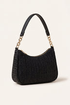 Florence shoulder bag in black — three-quarter view