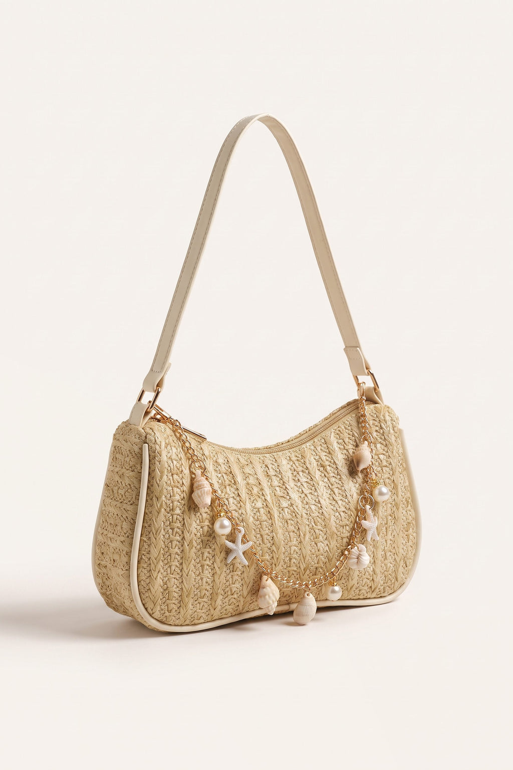 Florence shoulder bag in dark beige — front view