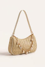 Florence shoulder bag in dark beige — front view