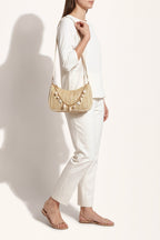Florence shoulder bag in dark beige — on model