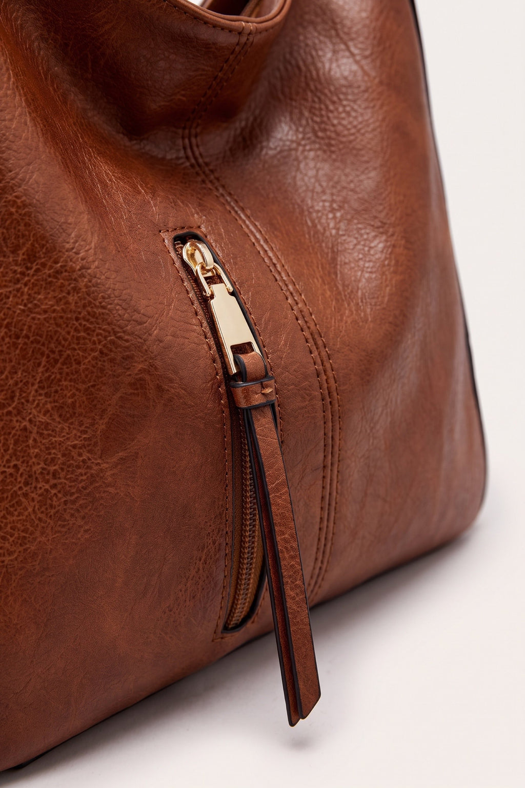 Genevieve hobo bag in brown — detail