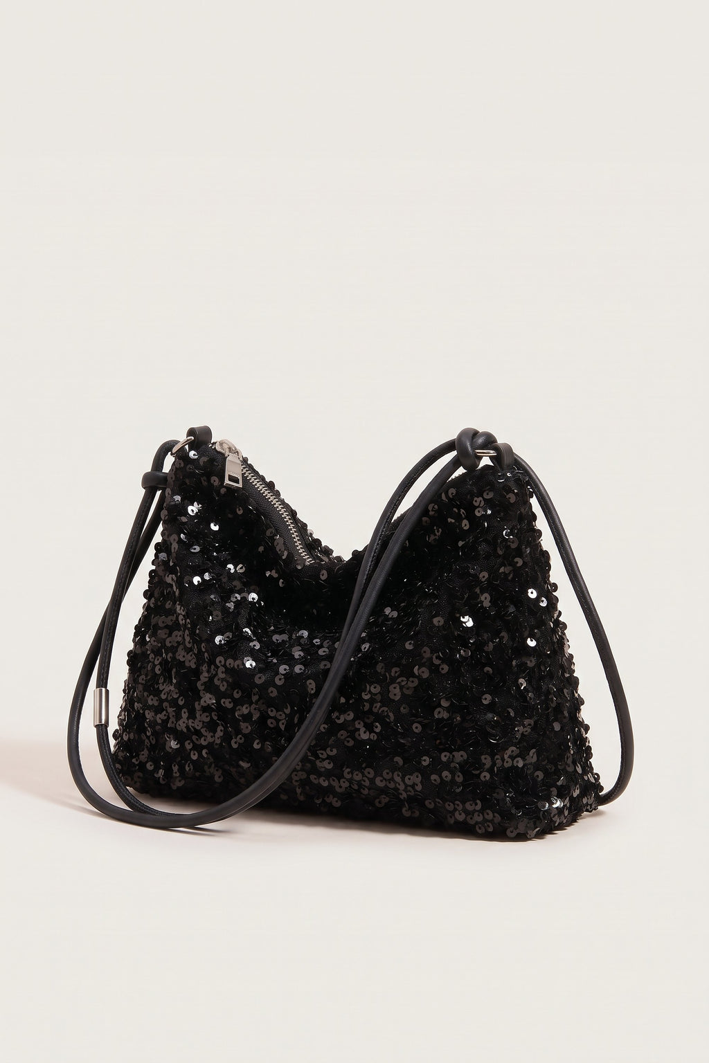 Giselle Shoulder Bag in Black — three-quarter view