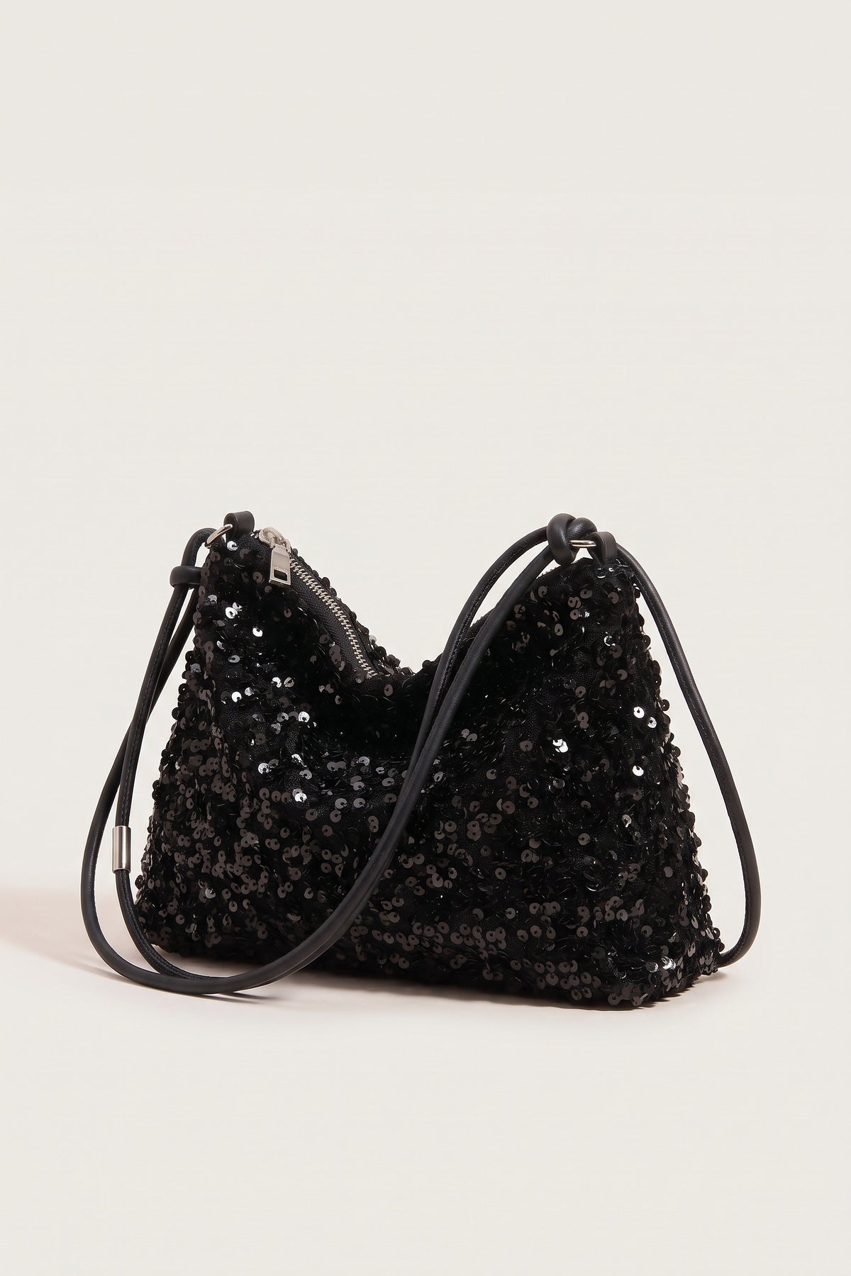 Giselle Shoulder Bag in Black — three-quarter view